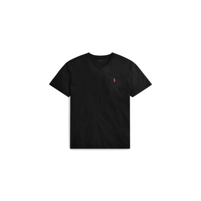 クラシック フィット ジャージー Vネック Tシャツ 001ブラック｜詳細画像