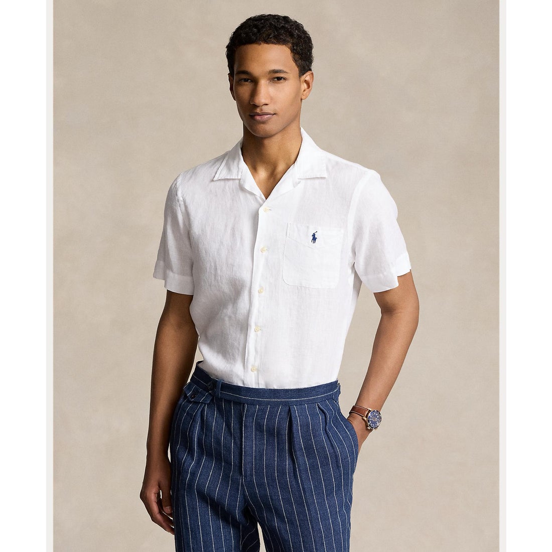 POLO RALPH LAUREN クラシック フィット リネン キャンプ シャツ 100 