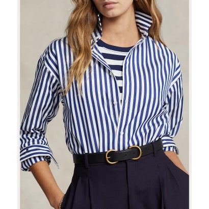 ポロ ラルフ ローレン POLO RALPH LAUREN リラックスド フィット コントラストストライプ コットン シャツ （400ブルー）｜詳細画像
