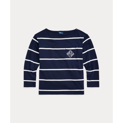 モノグラムロゴ ストライプド ジャージー Tシャツ 400ブルー｜詳細画像