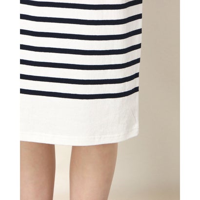 ポンパドール POMPADOUR USA Cotton Border Skirt （White/Navy）｜詳細画像