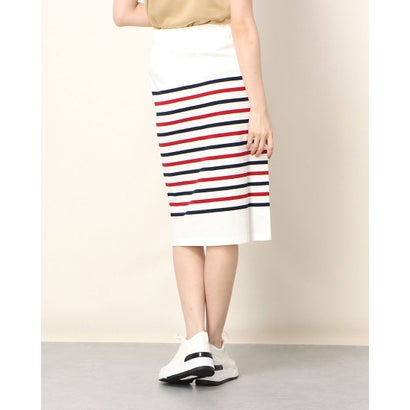 ポンパドール POMPADOUR USA Cotton Border Skirt （White/Navy/Red）｜詳細画像