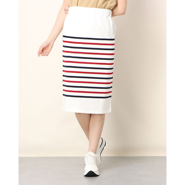 
                    USA Cotton Border Skirt （White/Navy/Red）