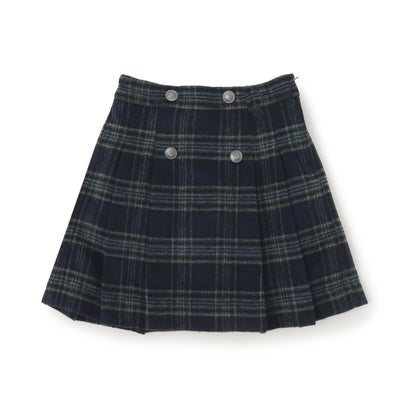 ポンポネット アミ POM PONETTE AMI 【AMI】シャギーチェックスカート×インナーパンツセット （紺）｜詳細画像