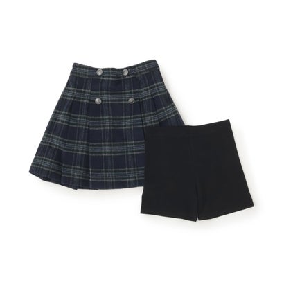 ポンポネット アミ POM PONETTE AMI 【AMI】シャギーチェックスカート×インナーパンツセット （トップ グレー）｜詳細画像