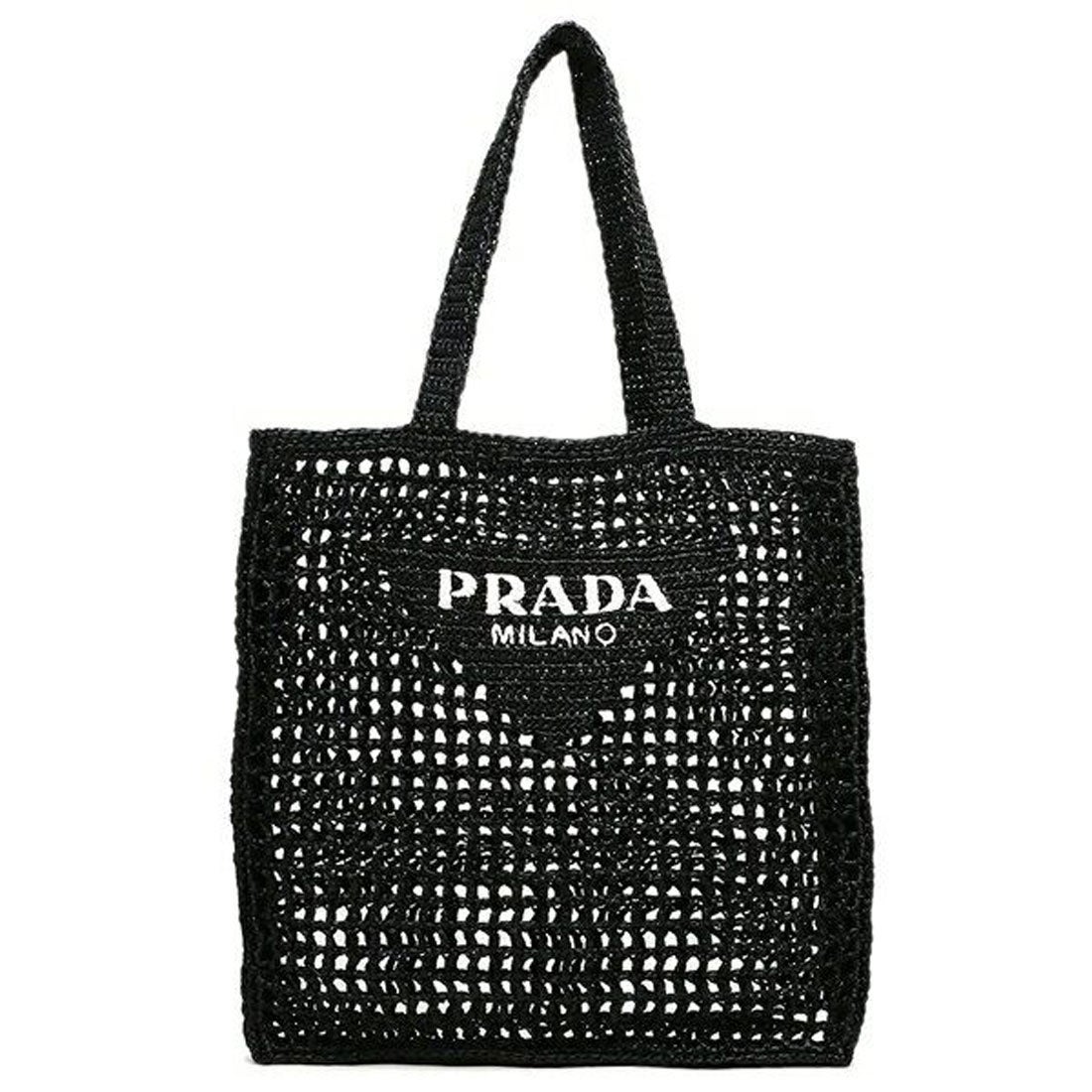 プラダ PRADA トートバッグ ラフィア ロゴ カゴバッグ ブラック レディース PRADA 2VG105 2A2T OOO F0002 A4対応 （ ブラック） -靴＆ファッション通販 ロコンド〜自宅で試着、気軽に返品