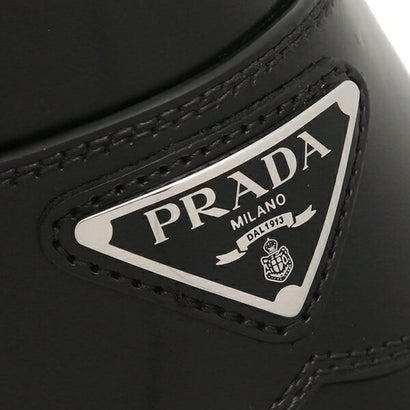 プラダ PRADA ローファー 靴 モカシン ブラッシュドレザー トライアングルロゴ ブラック メンズ PRADA 2DB195 P39 X000 F0002 （ブラック）｜詳細画像