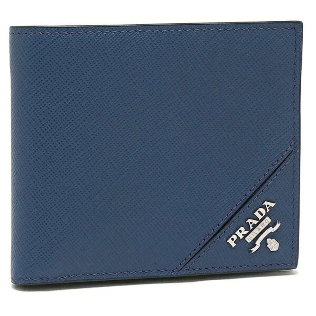 プラダ PRADA 二つ折り財布 サフィアーノ ブルー メンズ PRADA 2MO738 QME F0016 （ブルー）