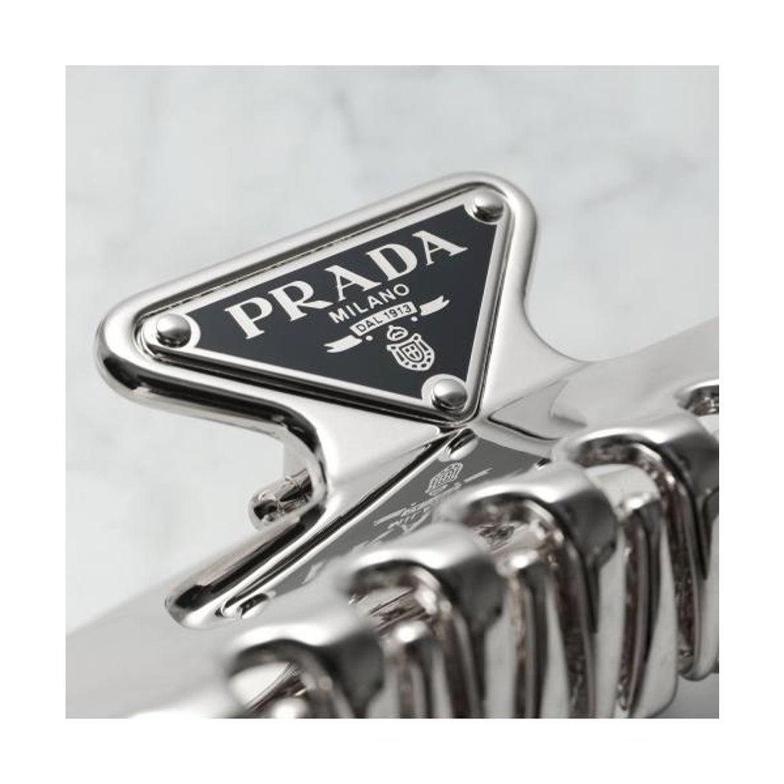 PRADA スティールグレーメタル ヘアクリップシルバー銀バレッタプラダスチール プラダ PRADA PRADA ヘアクリップ 1IF103 2BA6 （F0276/ACCIAIO