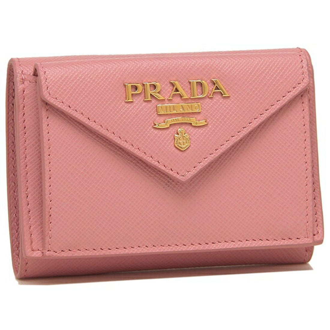 プラダ　ブランド　ピンク　三つ折り財布　サフィアーノ　メンズ　レディース　箱付き