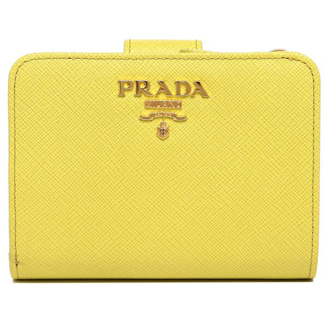 プラダ PRADA 二つ折り財布 サフィアーノメタルオロ Sサイズ イエロー レディース PRADA 1ML018 QWA F0322 （イエロー）