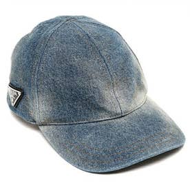 キャップ 帽子 デニム トライアングルロゴ ブルー メンズ 2HC274 12K1 F0V3N （ブルー）