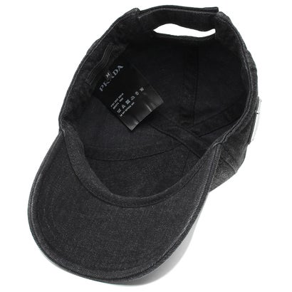 プラダ PRADA キャップ 帽子 デニム トライアングルロゴ ブラック メンズ レディース PRADA 2HC274 12K8 F0557 （ブラック）｜詳細画像