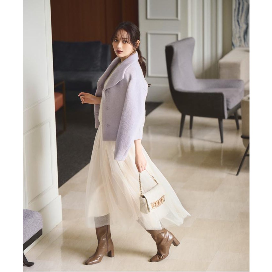proportion body dressing ショート丈シャギーコート プロポーションボディドレッシング PROPORTION BODY DRESSING ショート