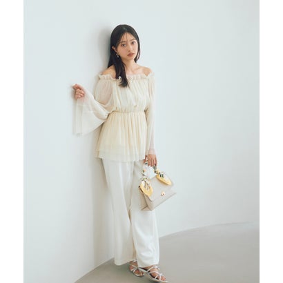 プロポーションボディドレッシング PROPORTION BODY DRESSING ベルト付き美脚ワイドパンツ （ブラック）｜詳細画像