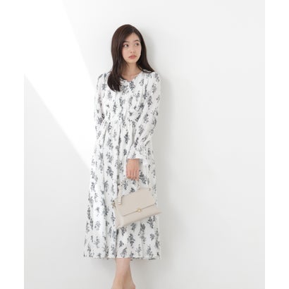 プロポーションボディドレッシング PROPORTION BODY DRESSING フラワープリントワンピース （ホワイト×ブルー）｜詳細画像