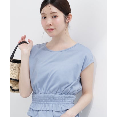 プロポーションボディドレッシング PROPORTION BODY DRESSING ウエストギャザーカットトップス （ホワイト×ブラックボーダー1）｜詳細画像