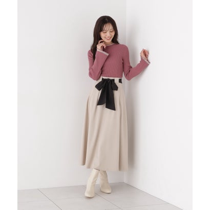 プロポーションボディドレッシング PROPORTION BODY DRESSING 部分シアーレディニット （ブラック）｜詳細画像
