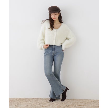 プロポーションボディドレッシング PROPORTION BODY DRESSING キラ釦フェザーカーディガン （グレー）｜詳細画像
