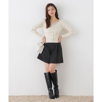 プロポーションボディドレッシング PROPORTION BODY DRESSING ボックスタックミニスカパン （チャコール2）｜詳細画像