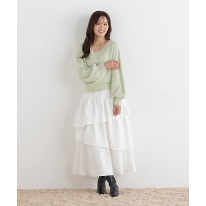 ビジュー付きミニシャギートップス （ブルー）｜詳細画像
