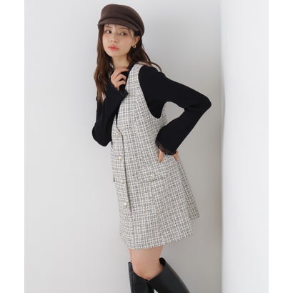 プロポーションボディドレッシング PROPORTION BODY DRESSING ツイードミニワンピース （ブラック）｜詳細画像