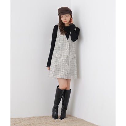 プロポーションボディドレッシング PROPORTION BODY DRESSING ツイードミニワンピース （ブラック）｜詳細画像