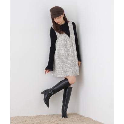 プロポーションボディドレッシング PROPORTION BODY DRESSING ツイードミニワンピース （ブラック）｜詳細画像