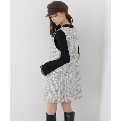 プロポーションボディドレッシング PROPORTION BODY DRESSING ツイードミニワンピース （ホワイト）｜詳細画像