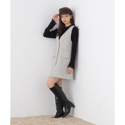 プロポーションボディドレッシング PROPORTION BODY DRESSING ツイードミニワンピース （ホワイト）｜詳細画像