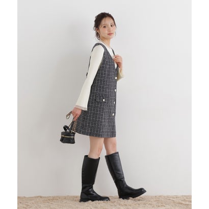 プロポーションボディドレッシング PROPORTION BODY DRESSING ツイードミニワンピース （ホワイト）｜詳細画像