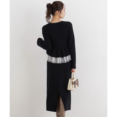 プロポーションボディドレッシング PROPORTION BODY DRESSING チュール付きペプラムニットセット （モカ1）｜詳細画像