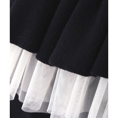 プロポーションボディドレッシング PROPORTION BODY DRESSING チュール付きペプラムニットセット （ブラック）｜詳細画像