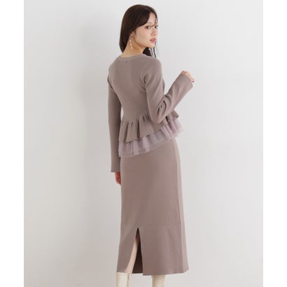 プロポーションボディドレッシング PROPORTION BODY DRESSING チュール付きペプラムニットセット （ブラック）｜詳細画像