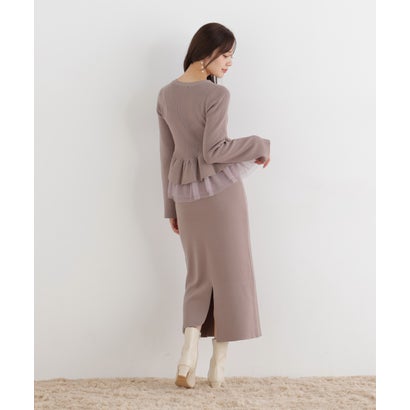 プロポーションボディドレッシング PROPORTION BODY DRESSING チュール付きペプラムニットセット （ブラック）｜詳細画像