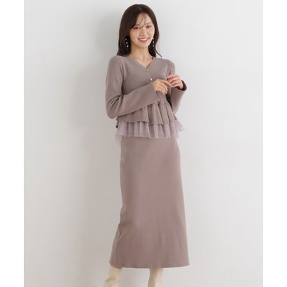 プロポーションボディドレッシング PROPORTION BODY DRESSING チュール付きペプラムニットセット （ブラック）｜詳細画像