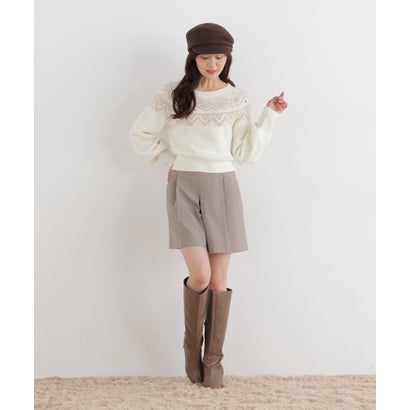 プロポーションボディドレッシング PROPORTION BODY DRESSING ノルディック柄ニットトップス （エクリュ1）｜詳細画像