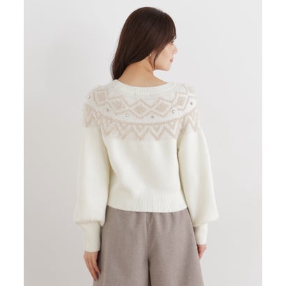 プロポーションボディドレッシング PROPORTION BODY DRESSING ノルディック柄ニットトップス （エクリュ1）｜詳細画像