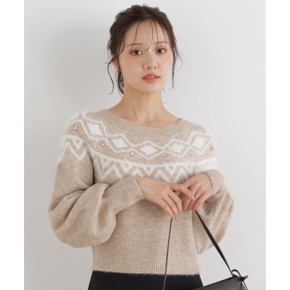プロポーションボディドレッシング PROPORTION BODY DRESSING ノルディック柄ニットトップス （エクリュ1）｜詳細画像