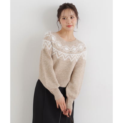 プロポーションボディドレッシング PROPORTION BODY DRESSING ノルディック柄ニットトップス （エクリュ1）｜詳細画像