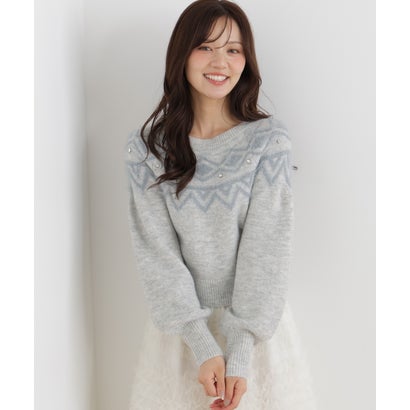 プロポーションボディドレッシング PROPORTION BODY DRESSING ノルディック柄ニットトップス （エクリュ1）｜詳細画像
