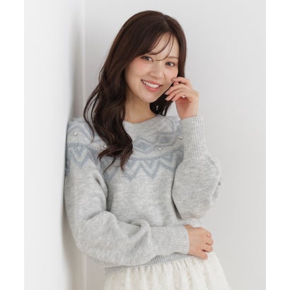 プロポーションボディドレッシング PROPORTION BODY DRESSING ノルディック柄ニットトップス （エクリュ1）｜詳細画像