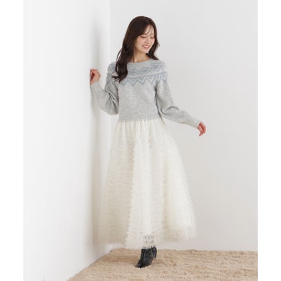 プロポーションボディドレッシング PROPORTION BODY DRESSING ノルディック柄ニットトップス （エクリュ1）｜詳細画像