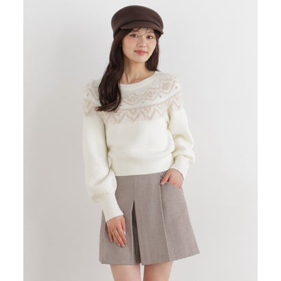 プロポーションボディドレッシング PROPORTION BODY DRESSING ノルディック柄ニットトップス （ベージュ）｜詳細画像