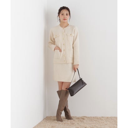 プロポーションボディドレッシング PROPORTION BODY DRESSING ＜a/mie＞4ポケットニットジャケット SET UP （チャコール2）｜詳細画像