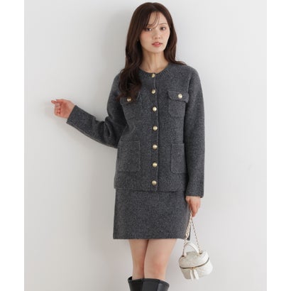 プロポーションボディドレッシング PROPORTION BODY DRESSING ＜a/mie＞4ポケットニットジャケット SET UP （チャコール2）｜詳細画像