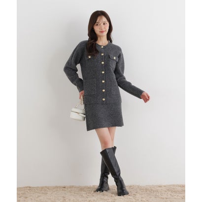 プロポーションボディドレッシング PROPORTION BODY DRESSING ＜a/mie＞4ポケットニットジャケット SET UP （チャコール2）｜詳細画像