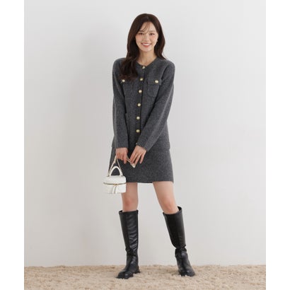 プロポーションボディドレッシング PROPORTION BODY DRESSING ＜a/mie＞4ポケットニットジャケット SET UP （チャコール2）｜詳細画像