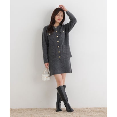 プロポーションボディドレッシング PROPORTION BODY DRESSING ＜a/mie＞4ポケットニットジャケット SET UP （チャコール2）｜詳細画像