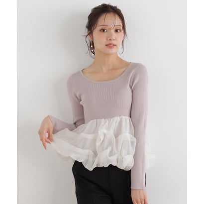 プロポーションボディドレッシング PROPORTION BODY DRESSING ＜a/mie＞タックバルーンリブニット （ブラック）｜詳細画像